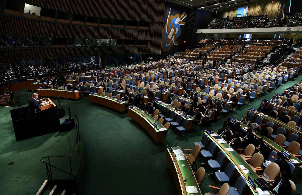 سخنرانی نتانیاهو در مجمع عمومی سازمان ملل برای صندلی‌های خالی